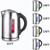 imageOvente Electric Stainless Steel Hot Water Kettle 17 Liter with 5 Temperature Control ampamp Concealed Heating Element BPAFree 1100 Watt Tea Maker with Auto ShutOff and Keep Warm Setting Silver KS88S