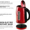imageOvente Electric Stainless Steel Hot Water Kettle 17 Liter with 5 Temperature Control ampamp Concealed Heating Element BPAFree 1100 Watt Tea Maker with Auto ShutOff and Keep Warm Setting Red KS89R