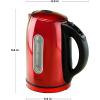 imageOvente Electric Stainless Steel Hot Water Kettle 17 Liter with 5 Temperature Control ampamp Concealed Heating Element BPAFree 1100 Watt Tea Maker with Auto ShutOff and Keep Warm Setting Red KS89R