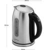 imageOvente Electric Stainless Steel Hot Water Kettle 17 Liter with 5 Temperature Control ampamp Concealed Heating Element BPAFree 1100 Watt Tea Maker with Auto ShutOff and Keep Warm Setting Silver KS88S