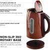imageOvente Electric Stainless Steel Hot Water Kettle 17 Liter with 5 Temperature Control ampamp Concealed Heating Element BPAFree 1100 Watt Tea Maker with Auto ShutOff and Keep Warm Setting Brown KS89BRBrown