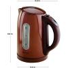 imageOvente Electric Stainless Steel Hot Water Kettle 17 Liter with 5 Temperature Control ampamp Concealed Heating Element BPAFree 1100 Watt Tea Maker with Auto ShutOff and Keep Warm Setting Brown KS89BRBrown
