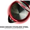 imageOvente Electric Stainless Steel Hot Water Kettle 17 Liter with 5 Temperature Control ampamp Concealed Heating Element BPAFree 1100 Watt Tea Maker with Auto ShutOff and Keep Warm Setting Red KS89R