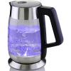 imageOvente Electric Hot Water Glass Kettle 18 Liter with 5 Heat Settings and LED Lights 1100 Watts Fast Heating and Keep Warm Function Perfect for Coffee Tea or Boiling Water Silver KG660S