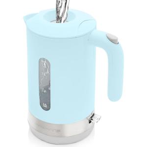 imageOVENTE Electric Kettle Hot Water Heater 17 Liter  BPA Free Fast Boiling Cordless Water Warmer  Auto Shut Off Instant Water Boiler for Coffee ampamp Tea Pot  White KP72WLight Blue ProntoFill