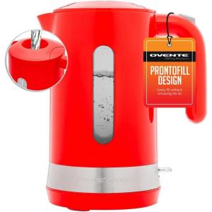 imageOVENTE Electric Kettle Hot Water Heater 17 Liter  BPA Free Fast Boiling Cordless Water Warmer  Auto Shut Off Instant Water Boiler for Coffee ampamp Tea Pot  White KP72WRed ProntoFill