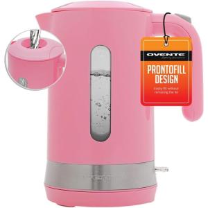 imageOVENTE Electric Kettle Hot Water Heater 17 Liter  BPA Free Fast Boiling Cordless Water Warmer  Auto Shut Off Instant Water Boiler for Coffee ampamp Tea Pot  White KP72WPink ProntoFill