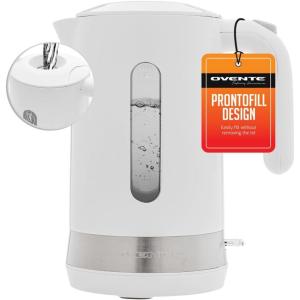 imageOVENTE Electric Kettle Hot Water Heater 17 Liter  BPA Free Fast Boiling Cordless Water Warmer  Auto Shut Off Instant Water Boiler for Coffee ampamp Tea Pot  White KP72WWhite ProntoFill