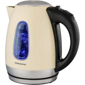 imageOVENTE Electric Kettle Stainless Steel Instant Water Boiler BPA Free 17 Liter 1100 Watts Fast Boiling with Cordless Body and Automatic Shut Off Safe and Perfect for Tea Coffee Milk Beige KS96BG