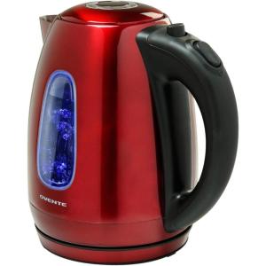imageOVENTE Electric Kettle Stainless Steel Instant Water Boiler BPA Free 17 Liter 1100 Watts Fast Boiling with Cordless Body and Automatic Shut Off Safe and Perfect for Tea Coffee Milk Red KS96R