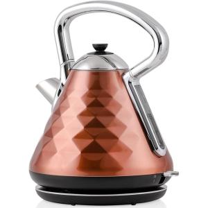imageOVENTE Electric Kettle Water Boiler Stainless Steel 17 L Automatic ShutOff 1500W Cleo Collection Cool Touch Handle Portable Brew Coffee Maker Tea Heater w Boil Dry Protection Black KS755BCopper