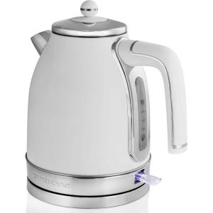 imageOVENTE Electric Kettle Water Boiler Stainless Steel 17 L Automatic ShutOff 1500W Cleo Collection Cool Touch Handle Portable Brew Coffee Maker Tea Heater w Boil Dry Protection Black KS755BWhite Matte