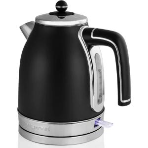 imageOVENTE Electric Kettle Water Boiler Stainless Steel 17 L Automatic ShutOff 1500W Cleo Collection Cool Touch Handle Portable Brew Coffee Maker Tea Heater w Boil Dry Protection Black KS755BBlack Matte