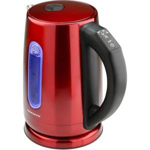 imageOVENTE Electric Tea Kettle Stainless Steel 17 Liter Instant Water Boiler Heater Cordless with Temperature Control Automatic Shut Off and Keep Warm Function for Coffee Milk Chocolate Red KS58RRed