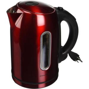 imageOvente Electric Stainless Steel Hot Water Kettle 17 Liter with 5 Temperature Control ampamp Concealed Heating Element BPAFree 1100 Watt Tea Maker with Auto ShutOff and Keep Warm Setting Red KS88R