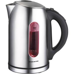 imageOvente Electric Stainless Steel Hot Water Kettle 17 Liter with 5 Temperature Control ampamp Concealed Heating Element BPAFree 1100 Watt Tea Maker with Auto ShutOff and Keep Warm Setting Silver KS88S