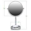 imageOVENTE 7quot Tabletop Makeup Mirror with 1X5X Magnification 360 Swivel Design and DoubleSided FreeStanding Vanity Mirror Ideal for Dresser Bathroom and Office Desk Polished Chrome MNLBT70CH1X5X