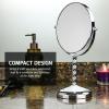 imageOVENTE 7quot Tabletop Makeup Mirror with 1X5X Magnification 360 Swivel Design and DoubleSided FreeStanding Vanity Mirror Ideal for Dresser Bathroom and Office Desk Polished Chrome MNLBT70CH1X5X