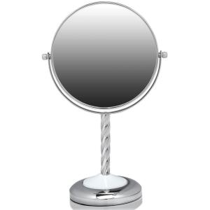 imageOVENTE 7quot Tabletop Makeup Mirror with 1X5X Magnification 360 Swivel Design and DoubleSided FreeStanding Vanity Mirror Ideal for Dresser Bathroom and Office Desk Polished Chrome MNLBT70CH1X5X