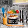 imageOvente 4 in 1 Limited Bundle Set with Electric Food Steamer  Electric Salt and Pepper Grinder Set  2 Pieces Premium Silicone Spatula with Stainless Steel Core Healthiest Kitchen Combo for Family