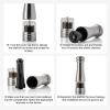 imageOvente Electric Stainless Steel Tall Sea Salt and Pepper Grinder Set with Ceramic Blade Battery Operated Sea ampamp Pepper Mill Automatic One Hand Grinding Operation Adjustable Coarseness Silver SPD132S