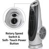 imageOvente Portable Electric 304 Inch 90 Oscillating Tower Fan with 3 Speeds controlled by Manual Analog Knob with LowNoise Technology Cool Air Breeze Indoor Bedroom Home Office Silver TF87S