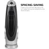 imageOvente Portable Electric 304 Inch 90 Oscillating Tower Fan with 3 Speeds controlled by Manual Analog Knob with LowNoise Technology Cool Air Breeze Indoor Bedroom Home Office Silver TF87S