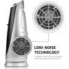imageOvente Portable Electric 304 Inch 90 Oscillating Tower Fan with 3 Speeds controlled by Manual Analog Knob with LowNoise Technology Cool Air Breeze Indoor Bedroom Home Office Silver TF87S