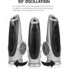 imageOvente Portable Electric 304 Inch 90 Oscillating Tower Fan with 3 Speeds controlled by Manual Analog Knob with LowNoise Technology Cool Air Breeze Indoor Bedroom Home Office Silver TF87S