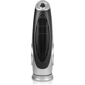 imageOvente Portable Electric 304 Inch 90 Oscillating Tower Fan with 3 Speeds controlled by Manual Analog Knob with LowNoise Technology Cool Air Breeze Indoor Bedroom Home Office Silver TF87S