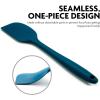 imageOvente Premium Silicone Spatula with Heat Resistant Protection and Stainless Steel Core Dishwasher Safe NonStick Utensils with Seamless Design Perfect for Baking Cooking ampamp Mixing Blue SP1001BL