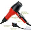 imageOvente 2200 Watt Professional Hair Dryer Ionic ampamp Tourmaline Technology Ideal for Body Volume ampamp Smoothing Comes w Two Concentrator Nozzle Attachments Lightweight for Home or Travel Black X33600 Single