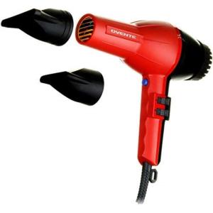 imageOvente 2200 Watt Professional Hair Dryer Ionic ampamp Tourmaline Technology Ideal for Body Volume ampamp Smoothing Comes w Two Concentrator Nozzle Attachments Lightweight for Home or Travel Black X33600 Single