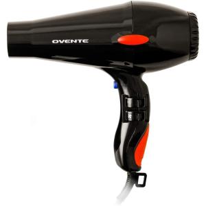 imageOvente 2200 Watt Professional Hair Dryer Ionic ampamp Tourmaline Technology Ideal for Body Volume ampamp Smoothing Comes w Two Concentrator Nozzle Attachments Lightweight for Home or Travel Black X3Silky Black