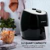 imageOVENTE Compact Air Fryer for Healthy and Oilless Cooking 32 Qt Nonstick ampamp Dishwasher Safe Basket 1300W Electric Cooker w Adjustable Temperature Control 30Min Timer ampamp Auto Shutoff Black FAM11320B