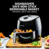 imageOVENTE Compact Air Fryer for Healthy and Oilless Cooking 32 Qt Nonstick ampamp Dishwasher Safe Basket 1300W Electric Cooker w Adjustable Temperature Control 30Min Timer ampamp Auto Shutoff Black FAM11320B