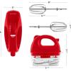 imageOVENTE Portable Electric Hand Mixer 5 Speed Mixing 150W Powerful Blender for Baking ampamp Cooking with 2 Stainless Steel Chrome Beater Attachments ampamp Snap Clear Case Compact Easy Storage Turquoise HM161TMixer  Red