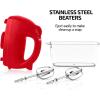 imageOVENTE Portable Electric Hand Mixer 5 Speed Mixing 150W Powerful Blender for Baking ampamp Cooking with 2 Stainless Steel Chrome Beater Attachments ampamp Snap Clear Case Compact Easy Storage Turquoise HM161TMixer  Red