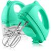 imageOVENTE Portable Electric Hand Mixer 5 Speed Mixing 150W Powerful Blender for Baking ampamp Cooking with 2 Stainless Steel Chrome Beater Attachments ampamp Snap Clear Case Compact Easy Storage Turquoise HM161TMixer  Turquoise