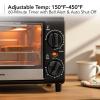 imageOVENTE 8L Countertop Toaster Oven with 60Minute Timer Adjustable Temperature Control EasytoClean Baking Pan 750W Compact Mini for Pizza Toast Bake and Broil Black TO2808BTO2808B