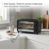imageOVENTE 8L Countertop Toaster Oven with 60Minute Timer Adjustable Temperature Control EasytoClean Baking Pan 750W Compact Mini for Pizza Toast Bake and Broil Black TO2808BTO2808B