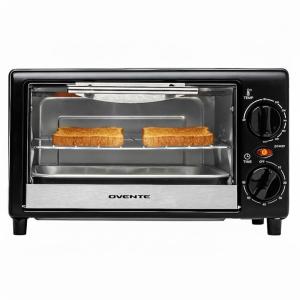 imageOVENTE 8L Countertop Toaster Oven with 60Minute Timer Adjustable Temperature Control EasytoClean Baking Pan 750W Compact Mini for Pizza Toast Bake and Broil Black TO2808BTO2808B