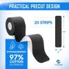 imageFittest Pro Kinesiology Tape  20 Precut Strips  Plantar Fasciitis Shin Splint ampamp Calf Strain Recovery Support  Waterproof Black