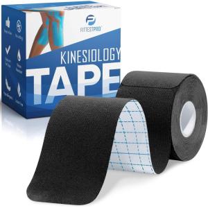 imageFittest Pro Kinesiology Tape  20 Precut Strips  Plantar Fasciitis Shin Splint ampamp Calf Strain Recovery Support  Waterproof Black