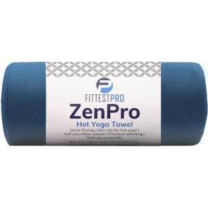 imageFittest Pro NonSlip Hot Yoga Towel with SuperAbsorbent Soft Suede Microfiber in Many Colors for Bikram Pilates and Yoga Mats 7200 x 2650 Frosted BlueDark Blue