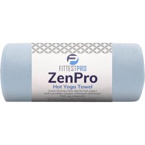 imageFittest Pro NonSlip Hot Yoga Towel with SuperAbsorbent Soft Suede Microfiber in Many Colors for Bikram Pilates and Yoga Mats 7200 x 2650 Frosted BlueLight Blue