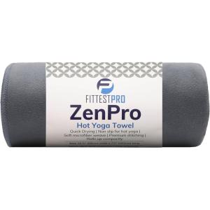 imageFittest Pro NonSlip Hot Yoga Towel with SuperAbsorbent Soft Suede Microfiber in Many Colors for Bikram Pilates and Yoga Mats 7200 x 2650 Frosted BlueNimbus Grey