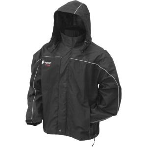 imageFROGG TOGGS Mens Toadz Highway Reflective Waterproof Breathable Rain JacketBlackSilver