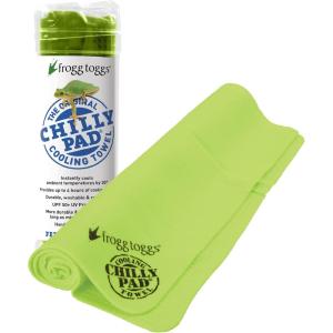 imageFROGG TOGGS Chilly Pad Instant Cooling Towel long lasting reusable Sports and Outdoors Neck Towel 33x13Hivis Lime Green