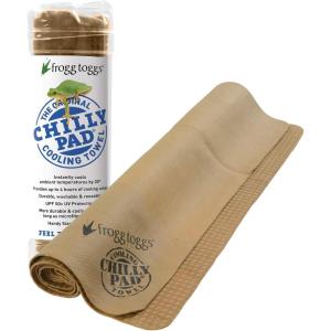 imageFROGG TOGGS Chilly Pad Instant Cooling Towel long lasting reusable Sports and Outdoors Neck Towel 33x13Sand